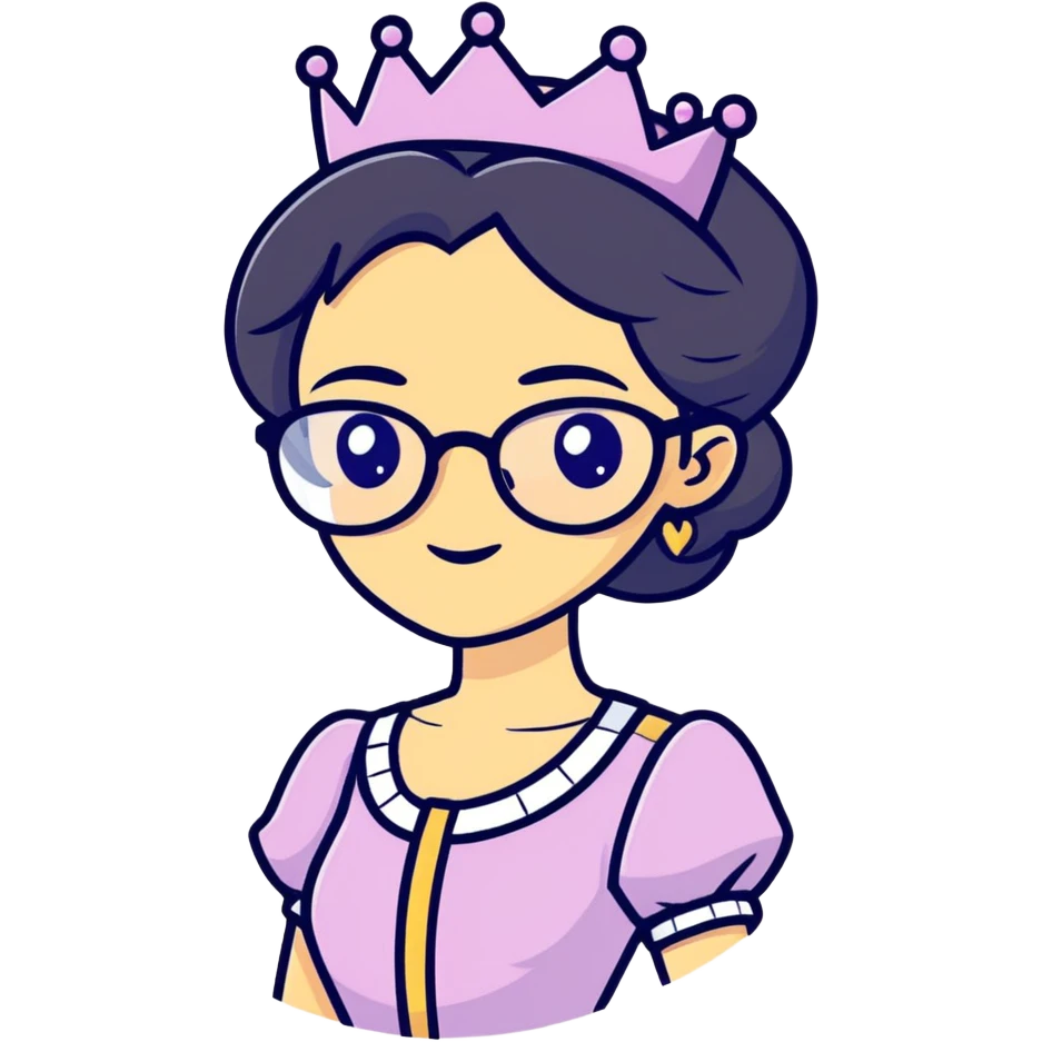 Black princess with glasses emoji