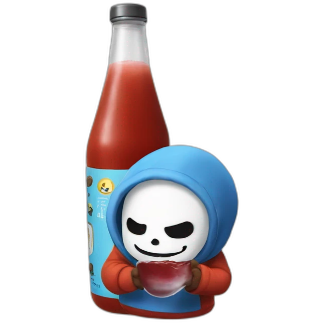 Undertale sans drinking ketchup emoji
