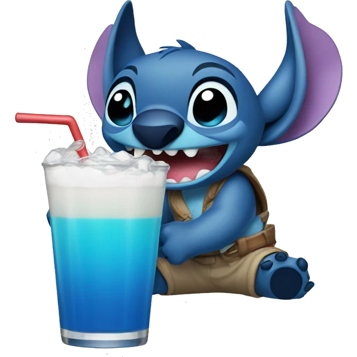 Stitch drinking pop emoji