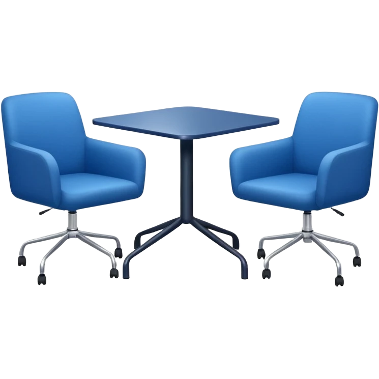 table and three office blue chairs emoji