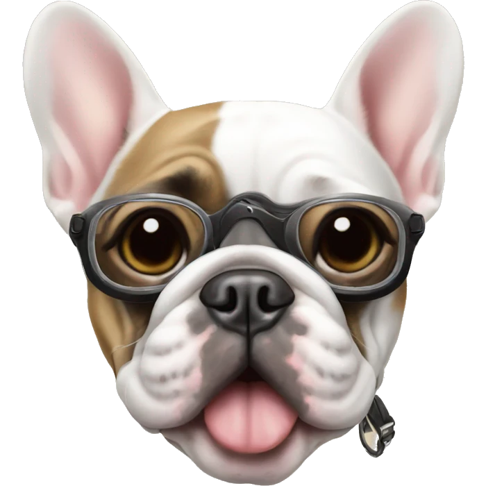 french bulldog with moto emoji
