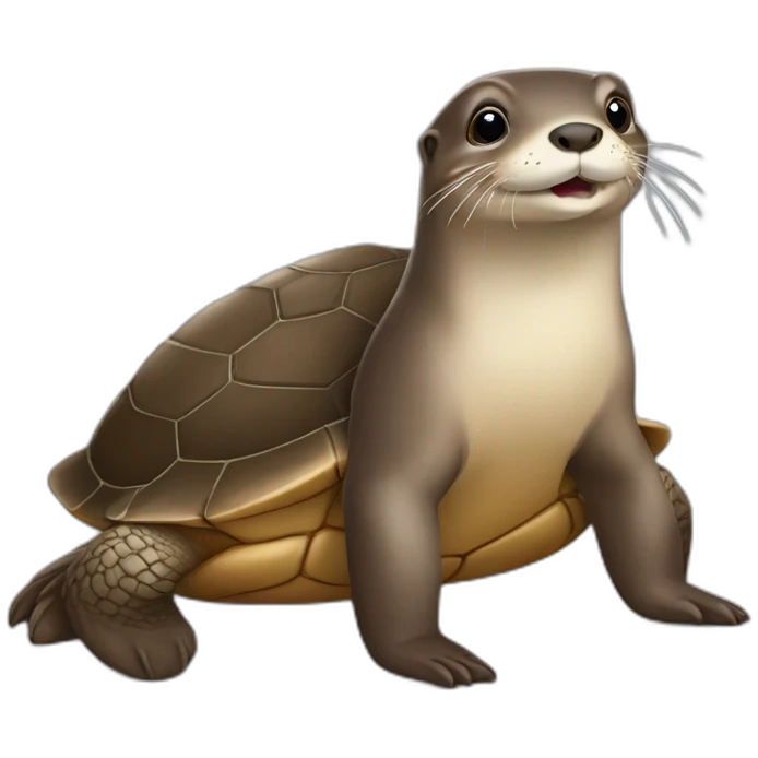 Loutre sur une tortue emoji
