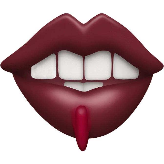 Maroon lipstick with heart emoji