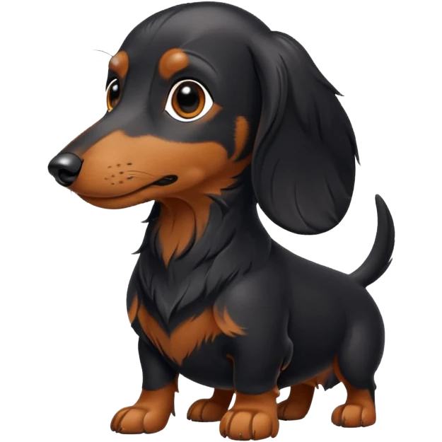 Black daschund long haired  emoji