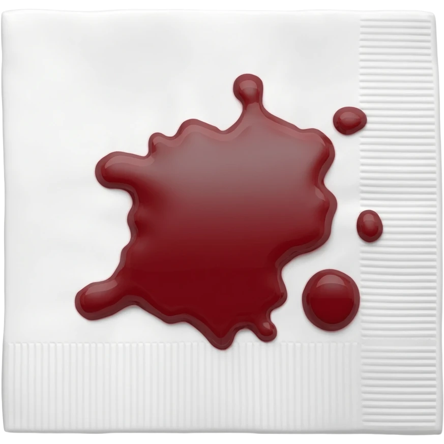 napkin with blood stain emoji