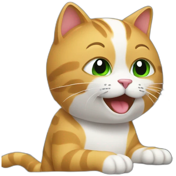 Cat working on a computer emoji