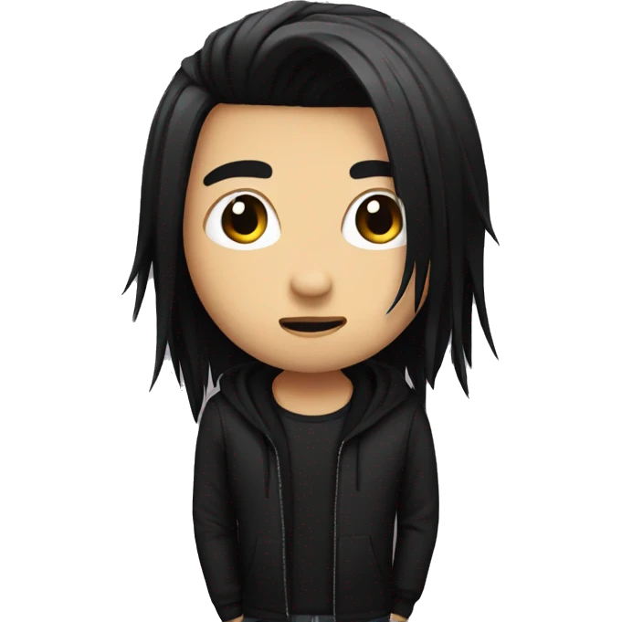 emo with black hair emoji
