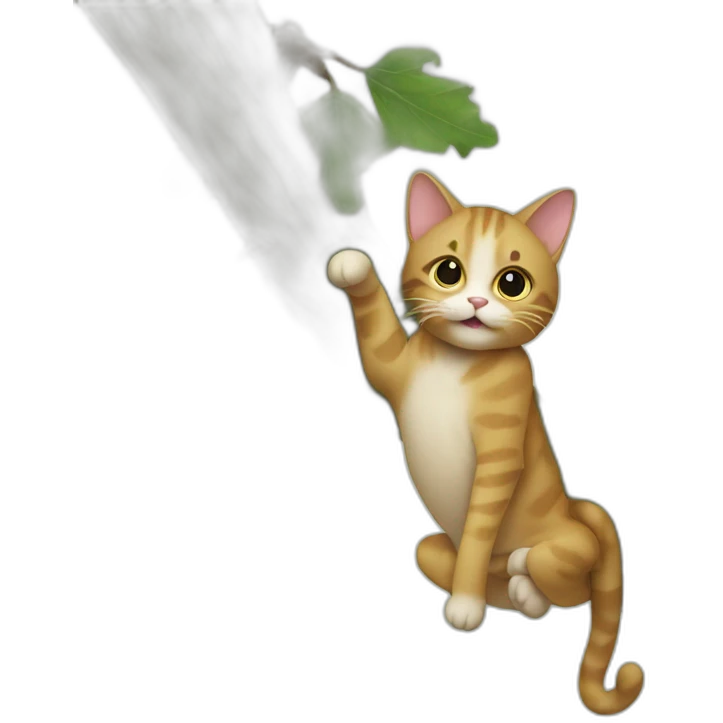 A cat without feet Falling out of a tree emoji