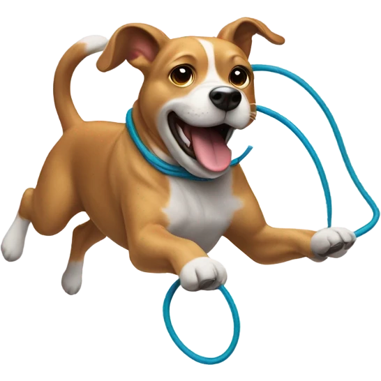 Jump rope dog emoji