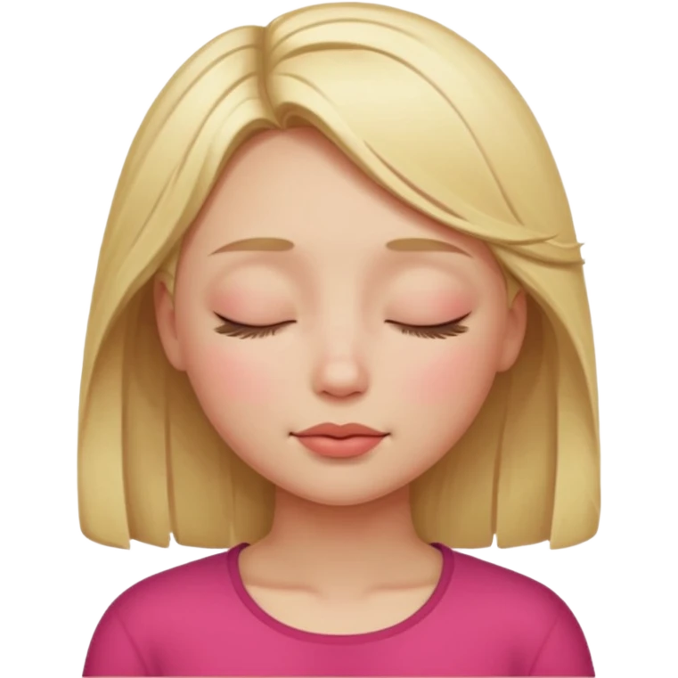 closed eyes blonde girl emoji