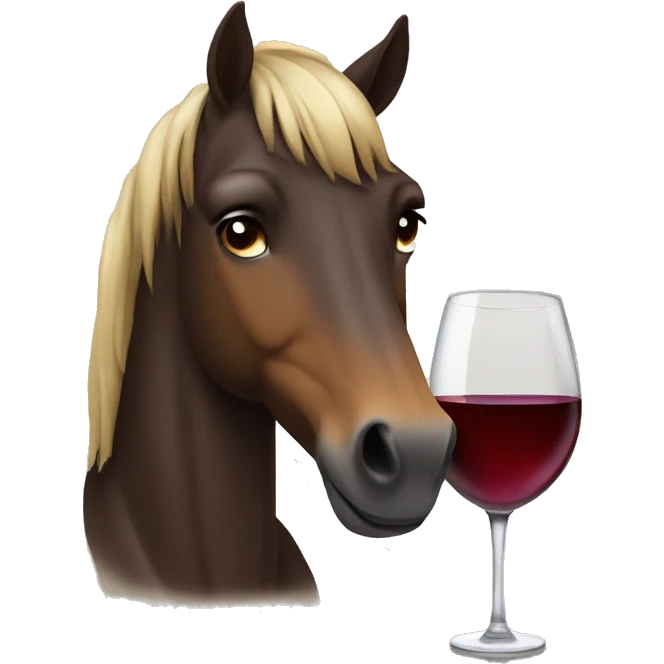 A horse drinking wine  emoji