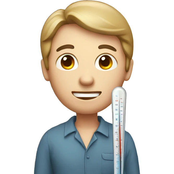 a man with thermometer emoji