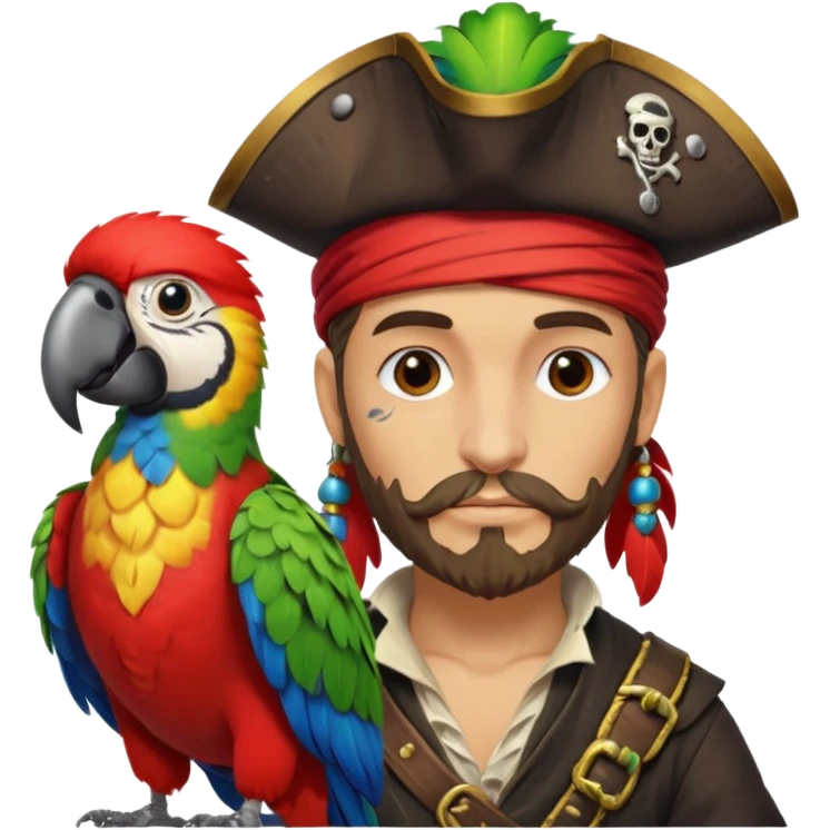 pirate and parrot emoji
