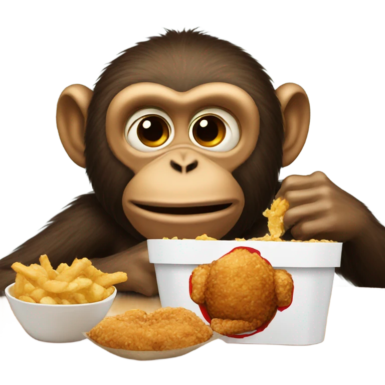 Monkey eating kfc emoji