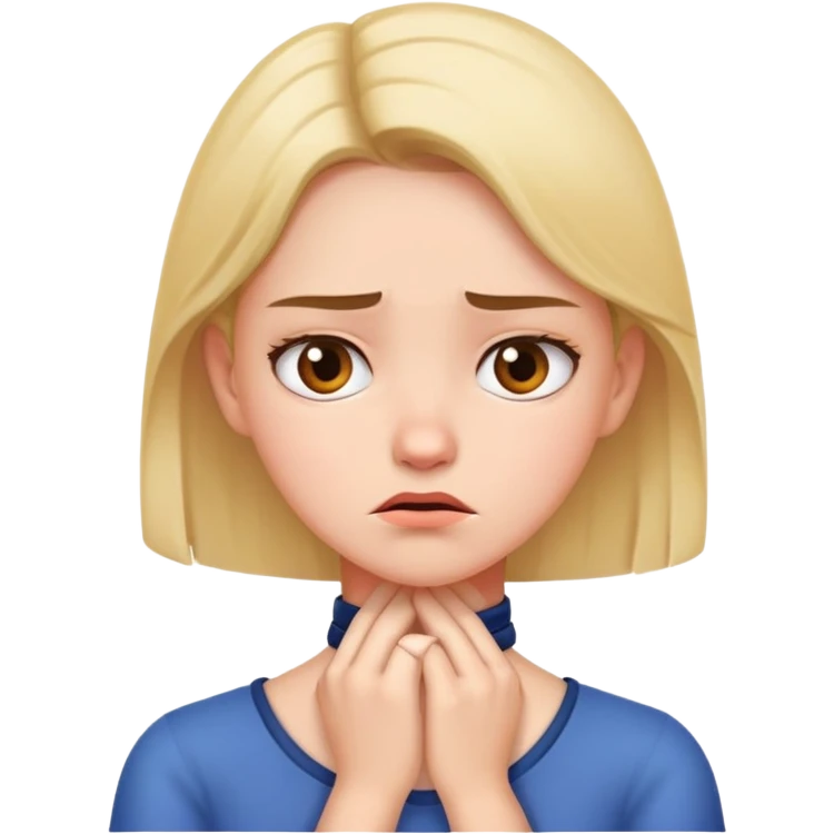 Girl with hands around her neck annoyed ￼ emoji