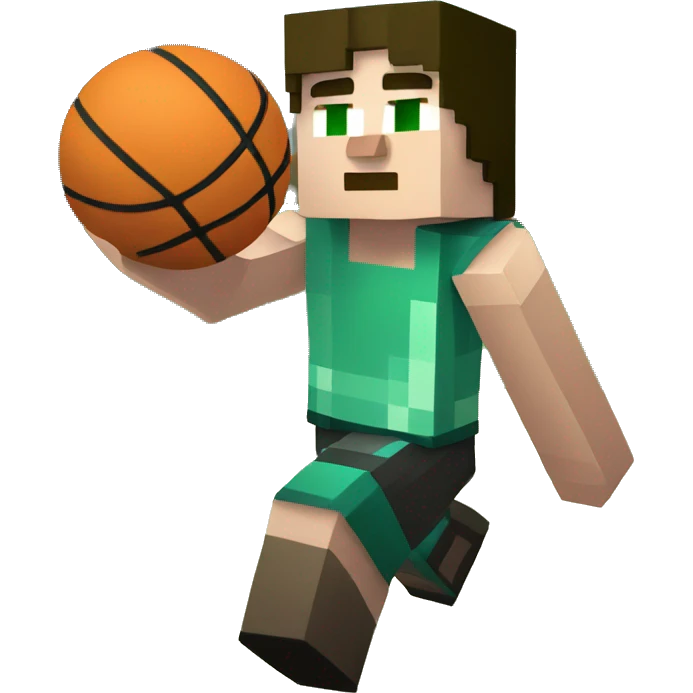Minecraft Steve playing basketball emoji