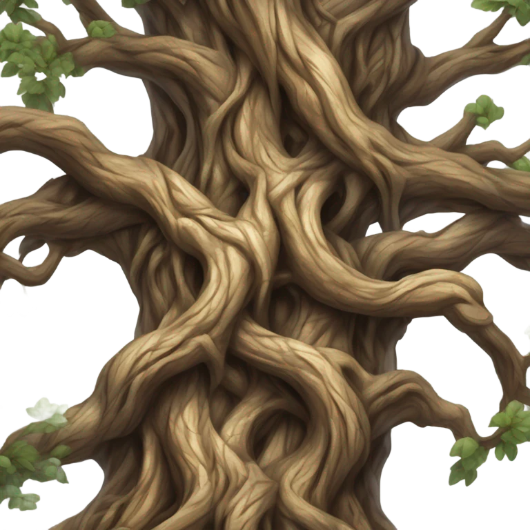 gnarled tree with twisted branches emoji