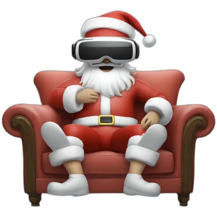 Santa in vr headset on sofa emoji