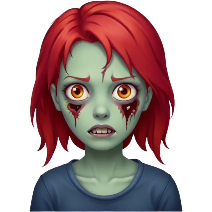 Zombie girl with red hair emoji