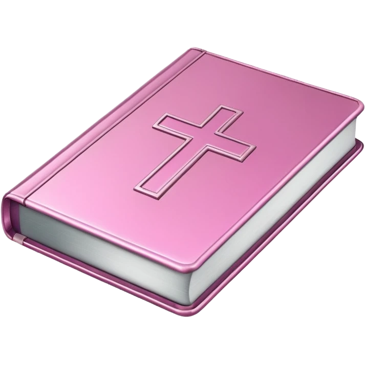a floating monochromatic pink chrome bible  emoji