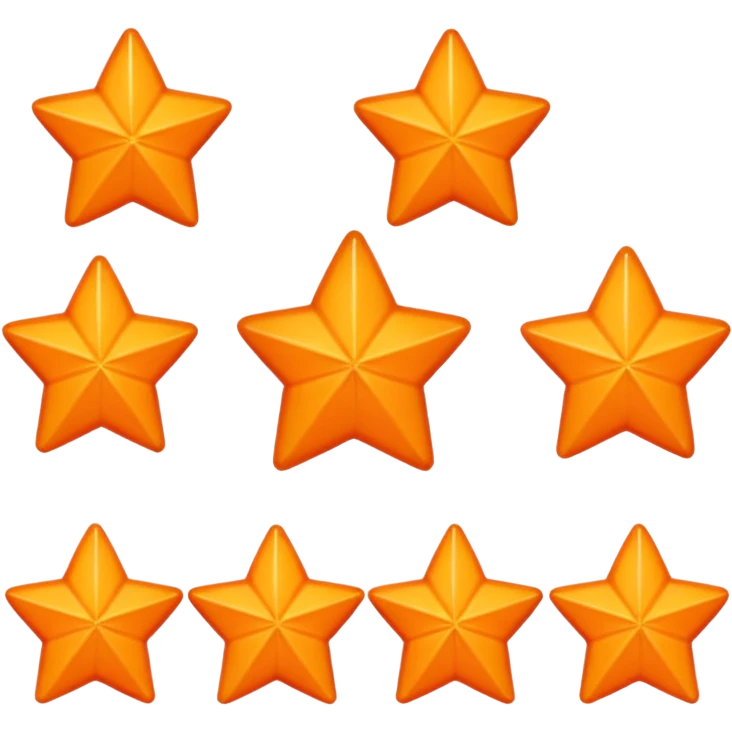 5 solid orange stars in a row emoji