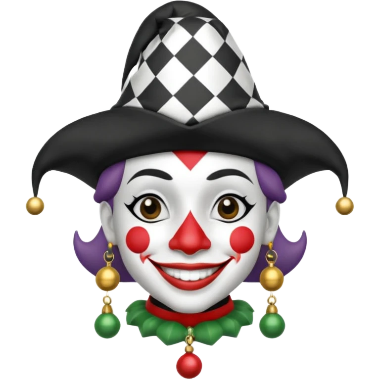 make a fuly black and white jester emoji