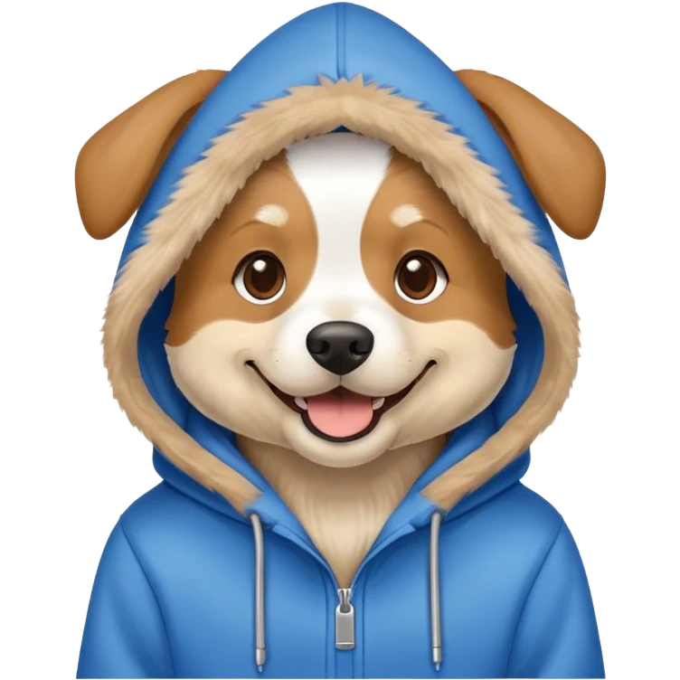 Dog wearing hoodie emoji