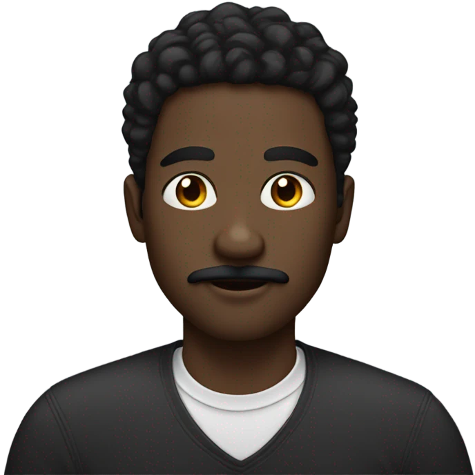 Black man with mustache almond eyes and locks  emoji