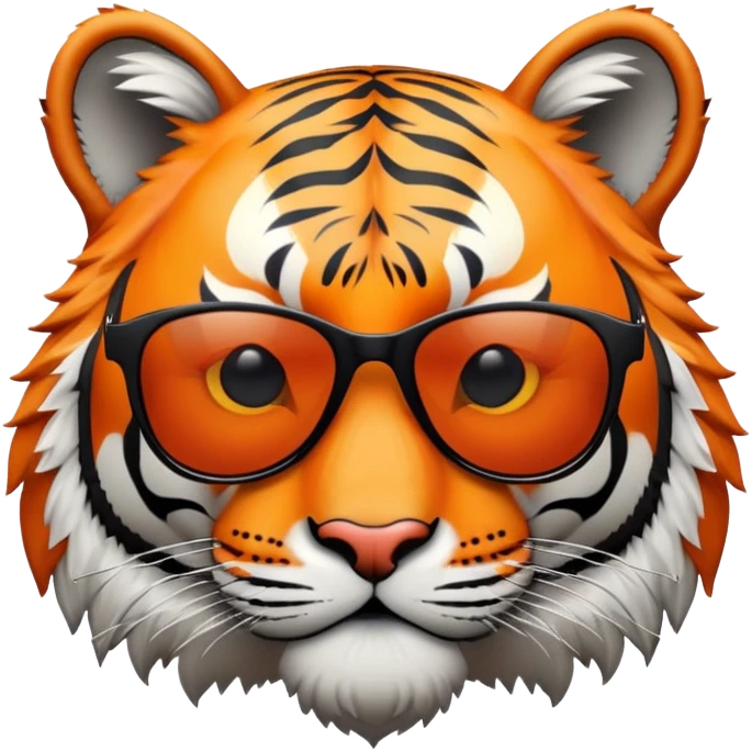 tiger head with dark lens sunglasses emoji
