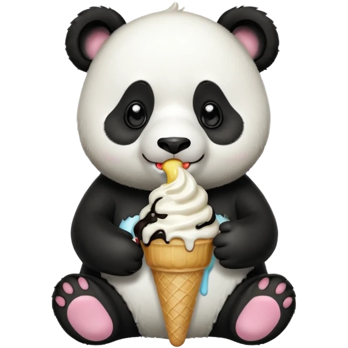 Panda eating ice cream emoji