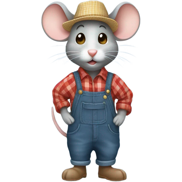 Mouse dressed up as a farmer emoji