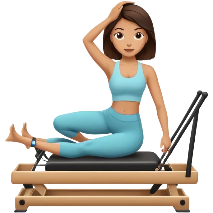 brunette doing reformer pilates emoji