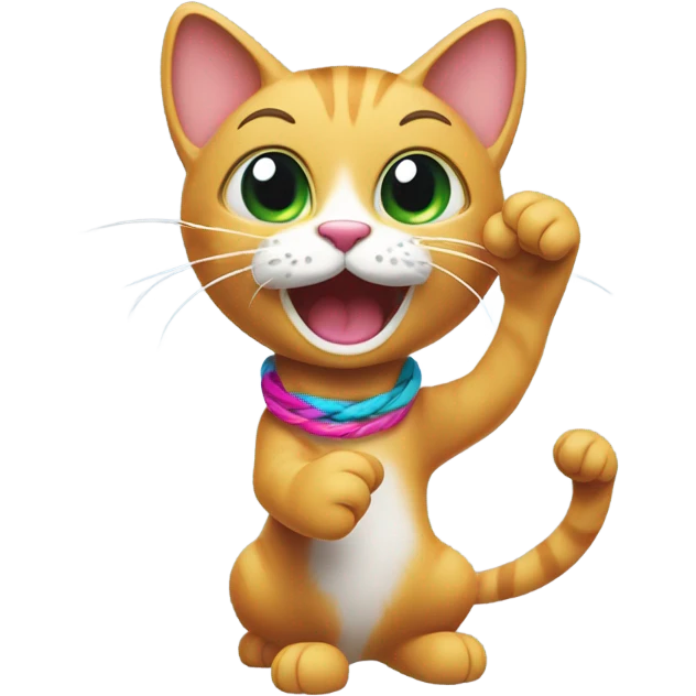 cat playing with a hair tie emoji