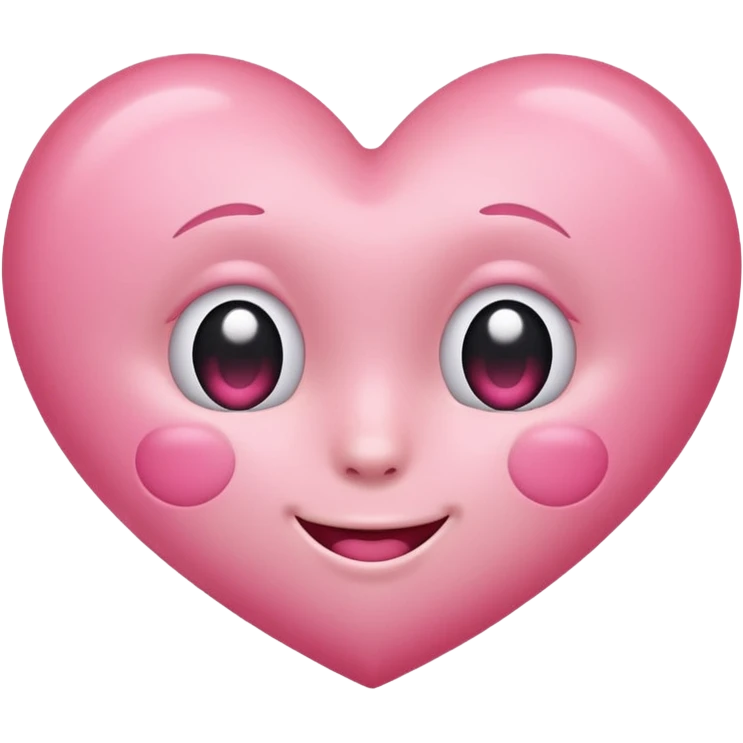 Pink heart with a blushy face emoji