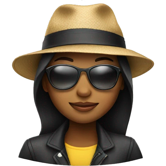 Girls with sunglasses and a hat  emoji