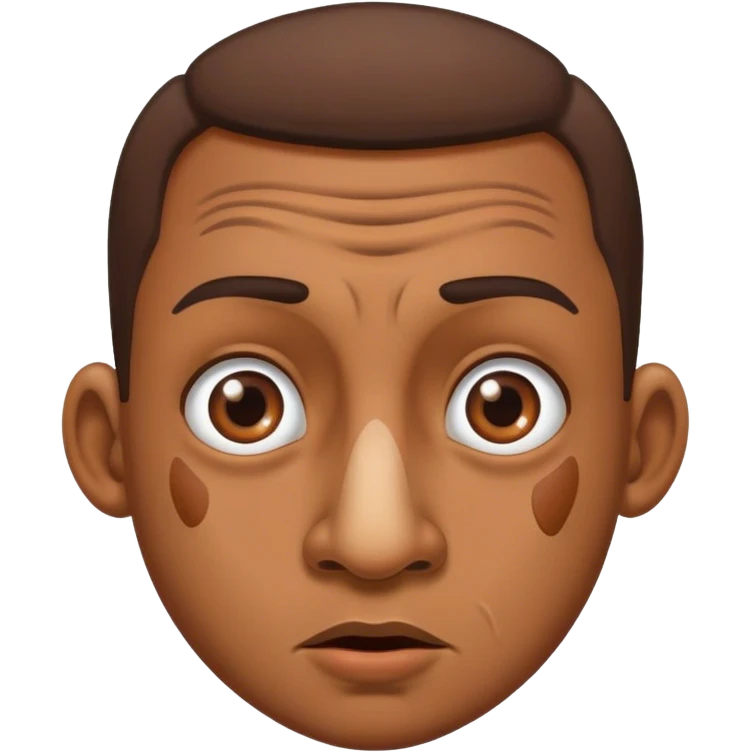 a guy with 2 brown boogers coming out of his nose emoji