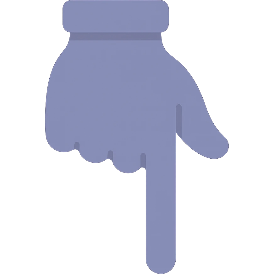 A dull purple Backhand Index Pointing Down emoji