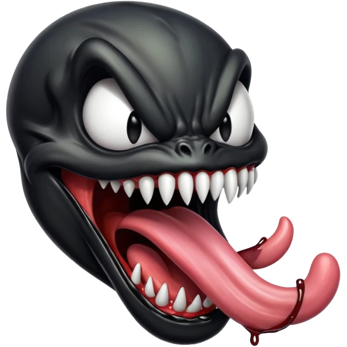 Venom with his tongue out emoji