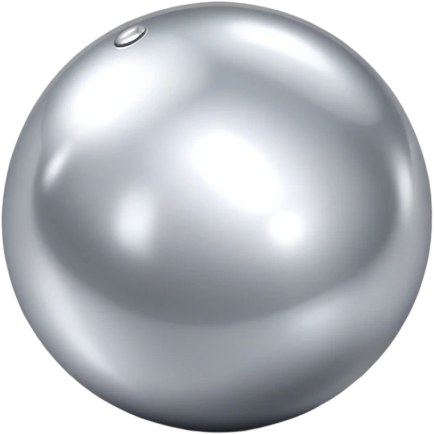 Perfectly smooth glossy polished metallic alloy shiny tin foil ball emoji