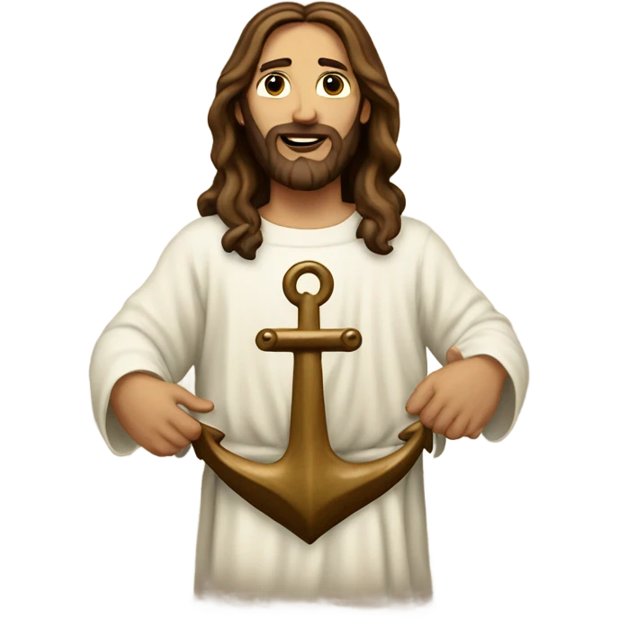 jesus holding an anchor emoji