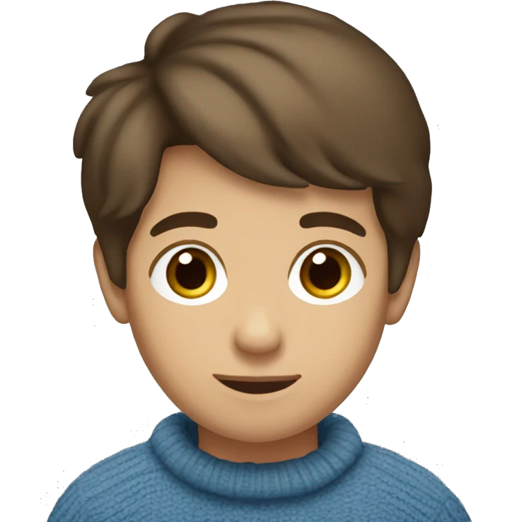 winter, christmas, hispanic, short brown hair, boy, brown eyes, child, full body, blue sweater emoji