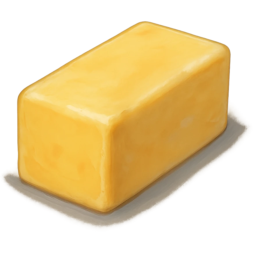 ghibli style butter stick, soft painterly look, gentle highlights emoji