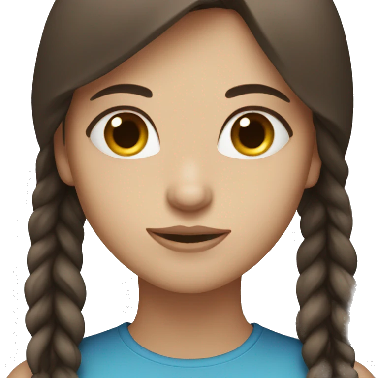 woman with long dark brown hair blue eyes emoji