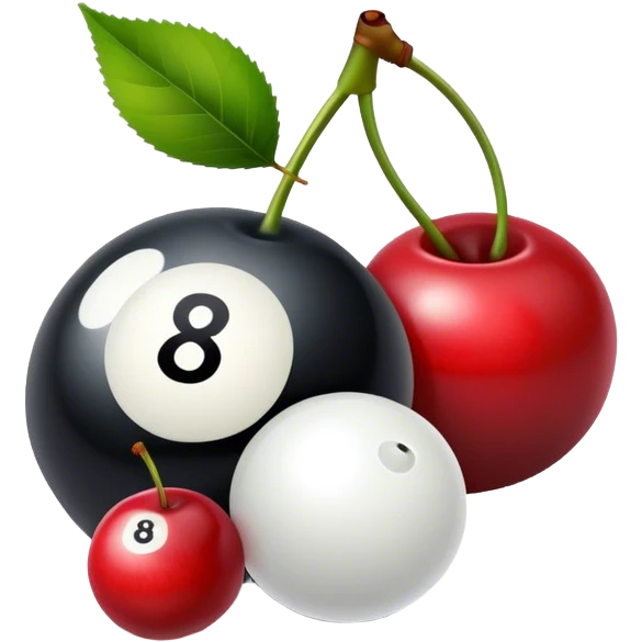 Cherries with the 8ball symbol inside  emoji