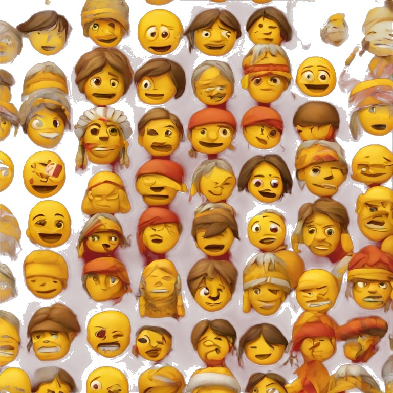 L'indien rouge et jaune  emoji