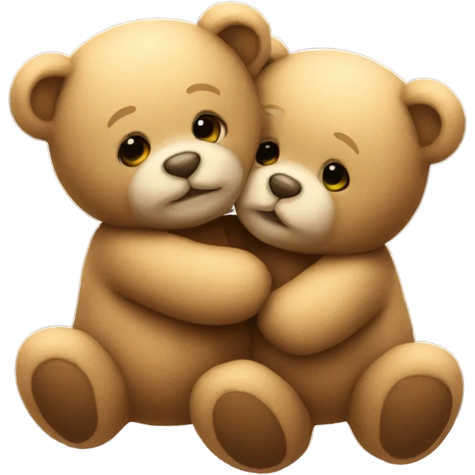 Teddy bears hugging and kissing emoji