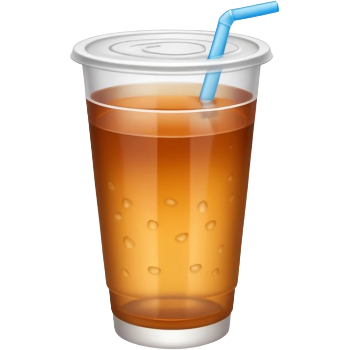Open plastic cup with cold brown mate tea, No straw! emoji
