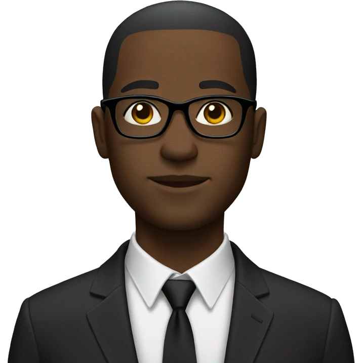 black male with suit and glasses emoji