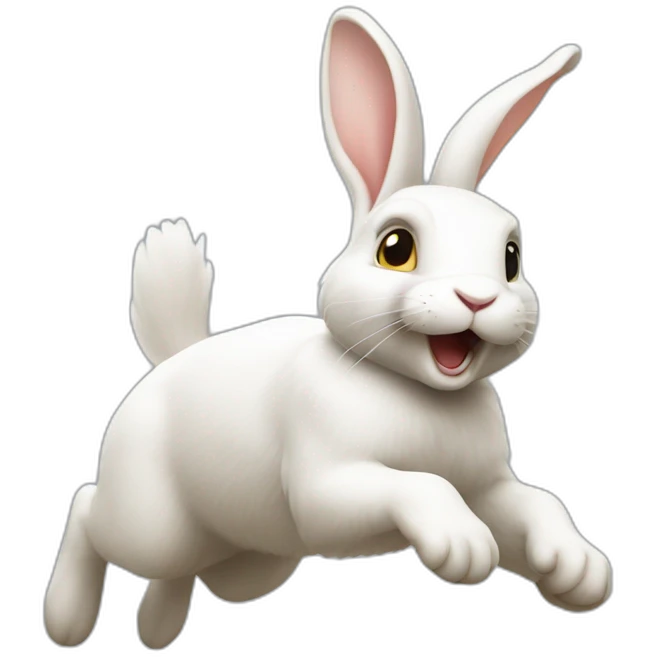 white rabbit jump emoji