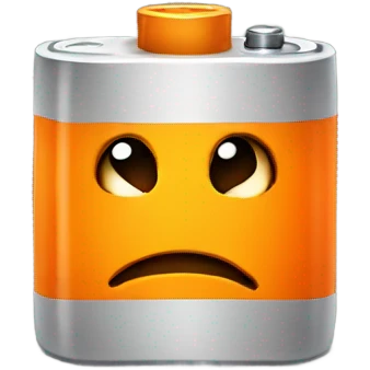 Orange battery frowning emoji